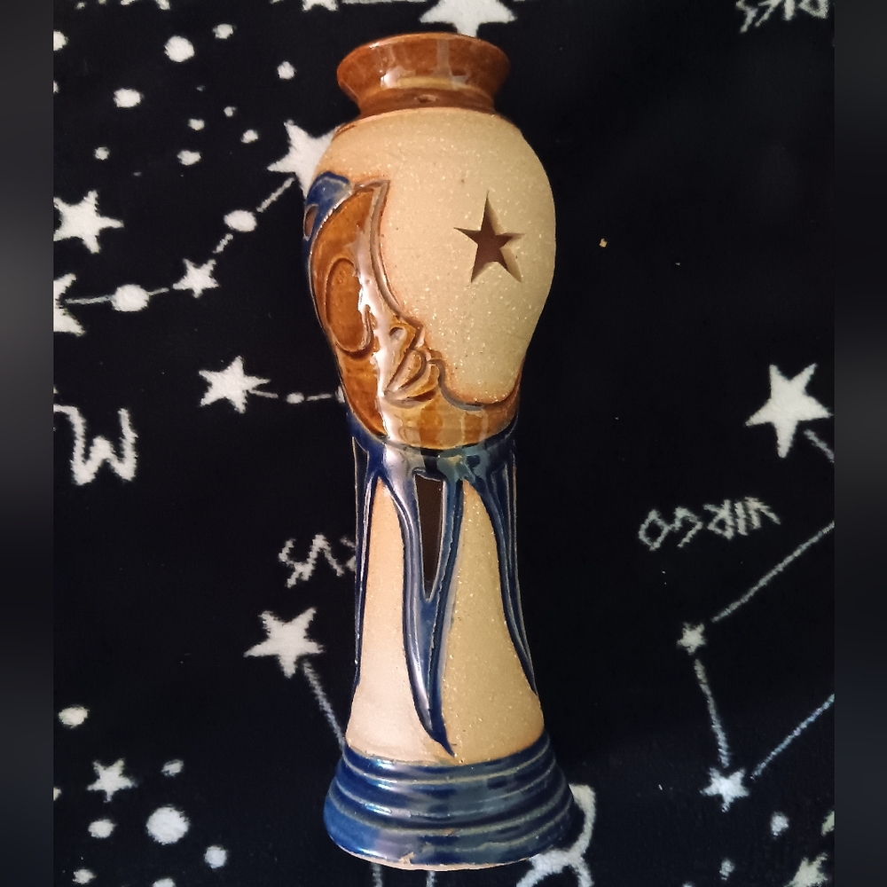 Ceramic Moon Vase with Star Cutout
